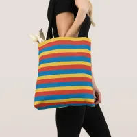 Primary Color Striped Tote Bag