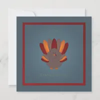 Blue & Crimson Thanksgiving Holiday Card