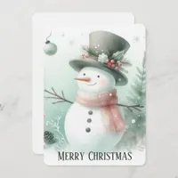 Personalized Snowman - Christmas Card