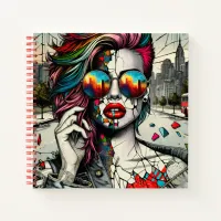 Grunge Art | Fractured Woman Abstract Notebook