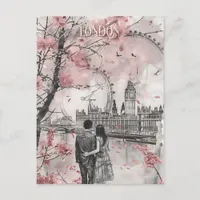 Romance in London Postcard