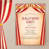 Vintage Circus Themed Halloween Costume Party Invitation