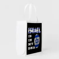 Israel Is In My DNA Thumbprint Flag Grocery Bag