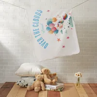 Funny Flying Unicorn Rainbow Colors 1st Birthday Baby Blanket