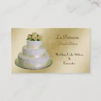 gold Wedding Cake makers business Cards