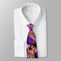 Purple leaves fractal - cool neck tie