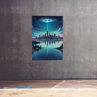 Out of this World - Magical Nighttime Skyline Metal Print