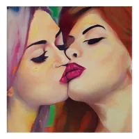  Watercolor Pride Two Women Share a Kiss Acrylic Print