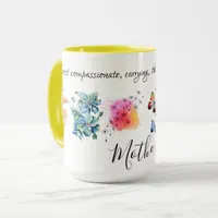 Watercolor Floral Wreath in Vivid Rainbow Colors Mug