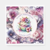 Watercolor Shabby Chic Floral Personalized Napkins