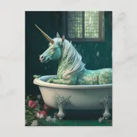 Unicorn in a Bathtub Postcard