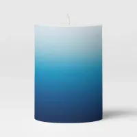 Seaside Sky and Ocean Blue Ombre Pillar Candle