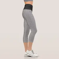 Modern Black and White Capri Leggings