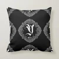 Elegant Goth Initial Y Throw Pillow