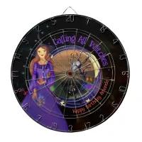 Halloween Witch Birthday Purple Dart Board