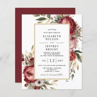 Budget Gold Burgundy Blush Floral Wedding