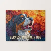 Bernese Mountain Dog Paper Quilling Art Portrait Jigsaw Puzzle