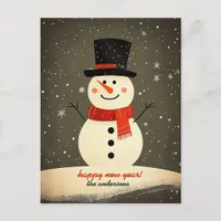 Customizable Snowman Holiday Postcard