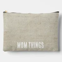 Simple Mother's Day Minimal Linen Cosmetic Bag