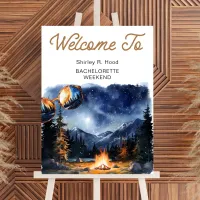 Camping Mountain Bachelorette Party Welcome Banner Foam Board