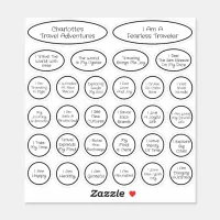 30 Cute Black & White Travel Affirmation Template Sticker