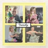 Family Photos Personalized   Glass Coaster