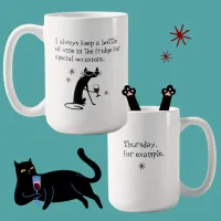 Wine for Special Occasions Funny Cat Coffee Mug