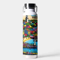 Martha's Vineyard | Colorful Abstract Art Water Bottle