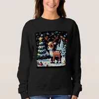 Christmas Reindeer Winter Wonderland Pixel Art Sweatshirt