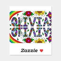 Olivia, Girl's Name Whimsical Digital Art Sticker