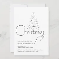 Minimalist Hygge Black and White Christmas Party Invitation