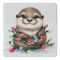 Adorable Christmas Otter Trivet