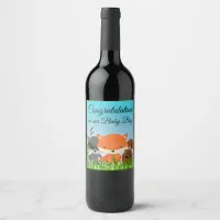 Congratulations on your Baby Boy Wine Bottle Label