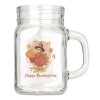 Happy Thanksgiving Typography Mason Jar