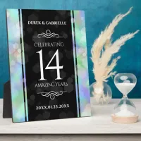 Elegant 14th Opal Wedding Anniversary Celebration Plaque