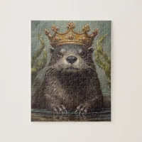 Adorable Otter in a Crown Jigsaw Puzzle