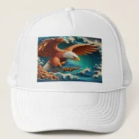 Majestic Eagle Fishing in a wave 36x24 Trucker Hat