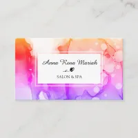 *~* Chic Spa & Salon Bold Abstract Watercolor Business Card