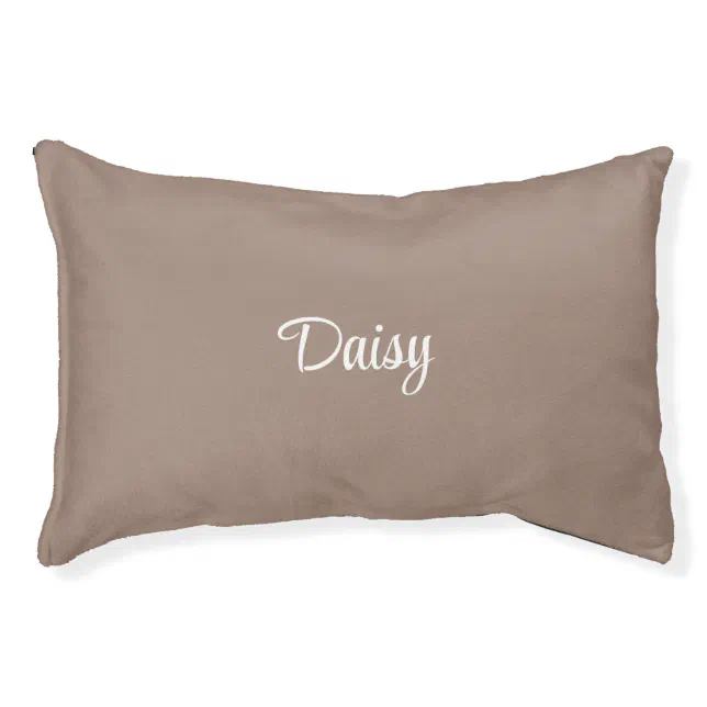 Taupe Personalized Name Dog Bed