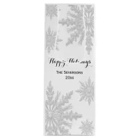 White Winter Snowflakes Happy Holidays Wine Gift Bag