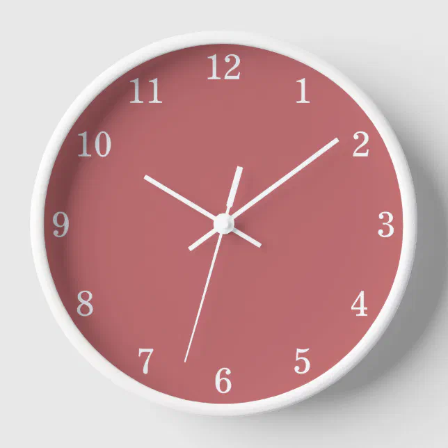 Dusty Rose Pink Minimalist Wall Clock