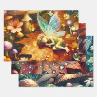 Fairy Sleeping on a Flower Personalized Wrapping Paper Sheets