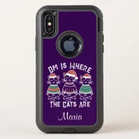 Om Is Where the Cats Are Holiday OtterBox Defender iPhone X Case