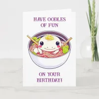 Cute Axolotl Birthday + Coloring Page Inside Card