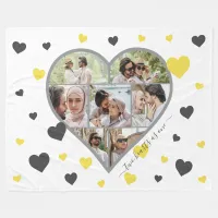 Hearts Photo Collage Fleece Blanket - Horizontal