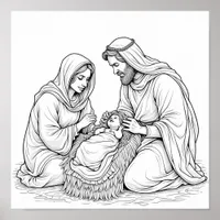 Downloadable Religious Christmas scene Poster