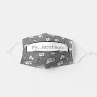 Custom Name Back To School Pattern Teacher Fabric Adult Cloth Face Mask