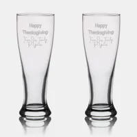 Happy Thanksgiving from our Family to Yours etched Pilsner Glass