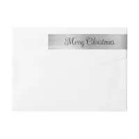 Merry Christmas Metallic Silver Black Wrap Around Label