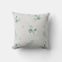 Briannamae Botanical Gray Small Print Throw Pillow